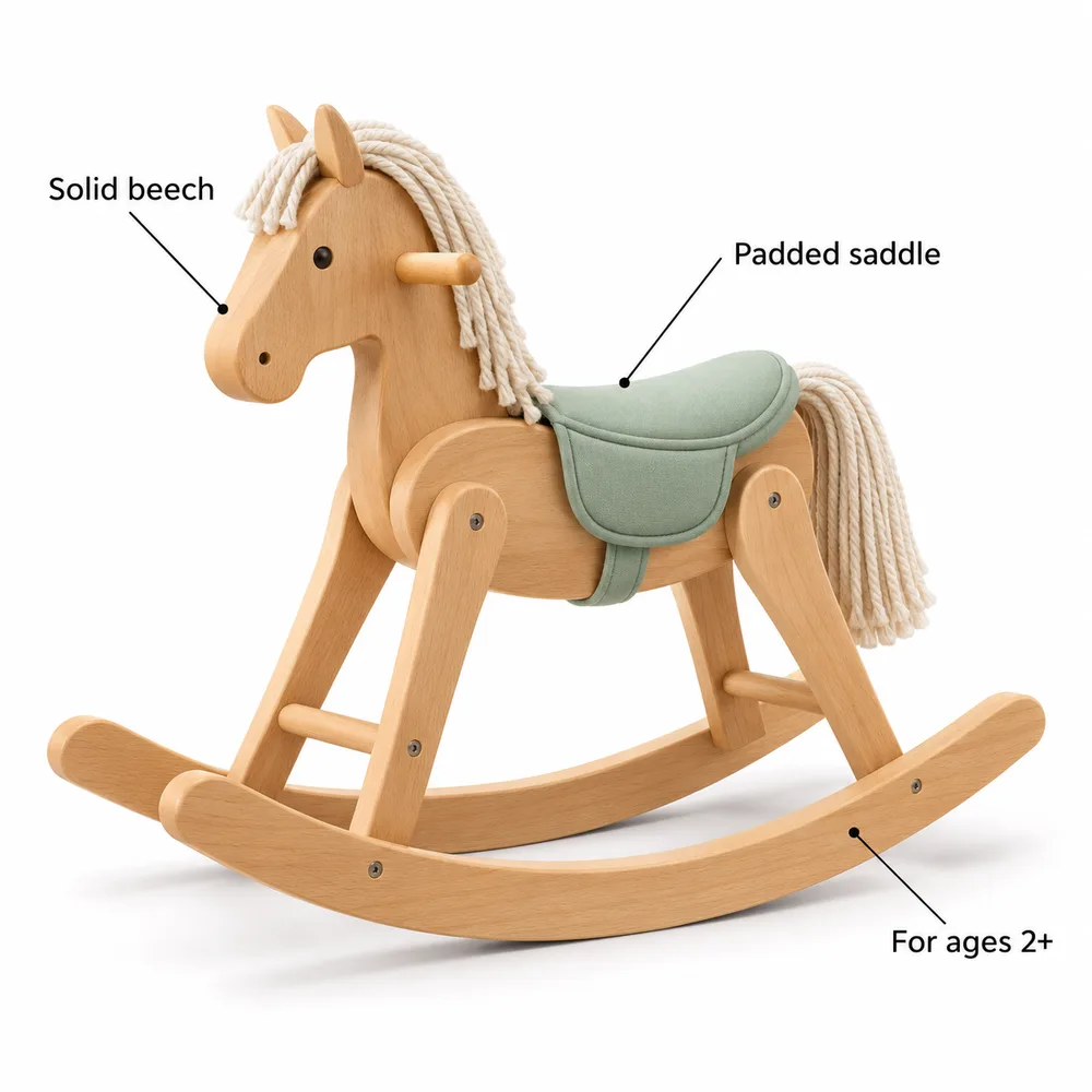 Sample Playgrove rocking horse, Infographic